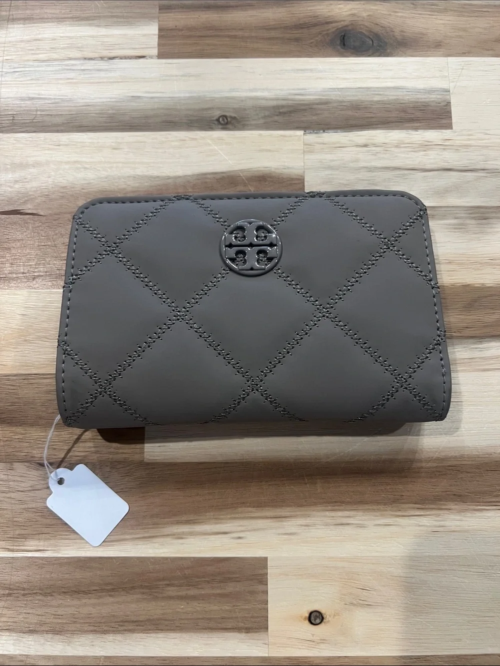 Tory Burch Quilted Leather Wallet - Taupe